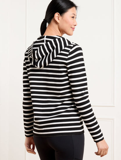 Talbots EFFORTLESS ULTRAKNIT FULL-ZIP HOODIE - CROCUS STRIPE