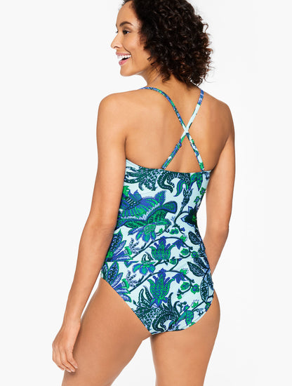 Talbots AQUA CLUB BANDEAU TANKINI - BALI BLOOMS
