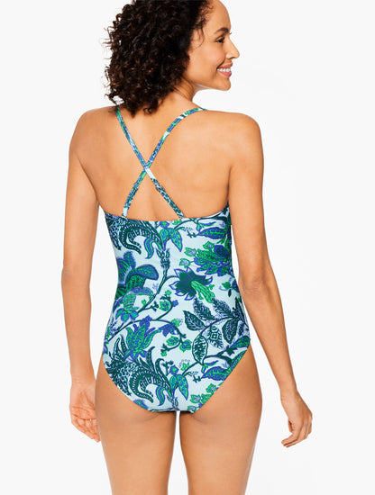 Talbots AQUA CLUB BANDEAU ONE-PIECE SWIMSUIT - BALI BLOOMS
