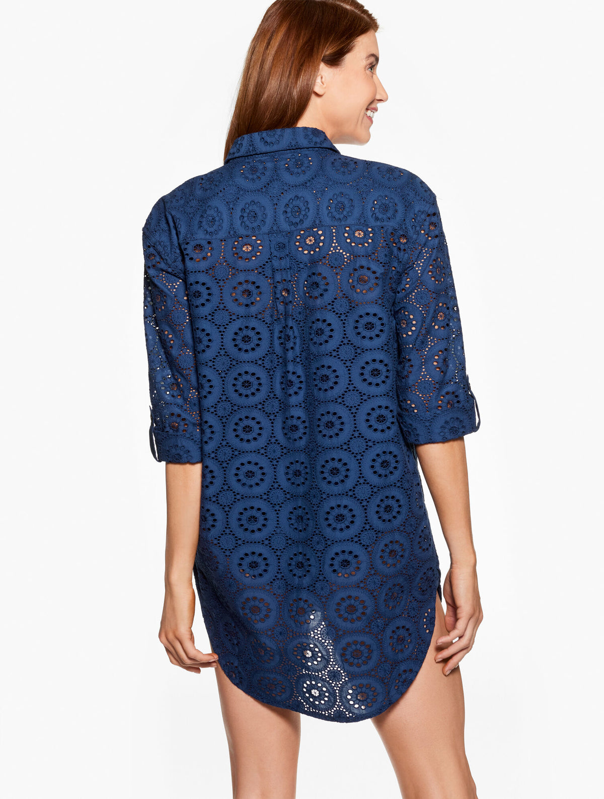 Talbots AQUA CLUB EYELET SHIRT COVER-UP