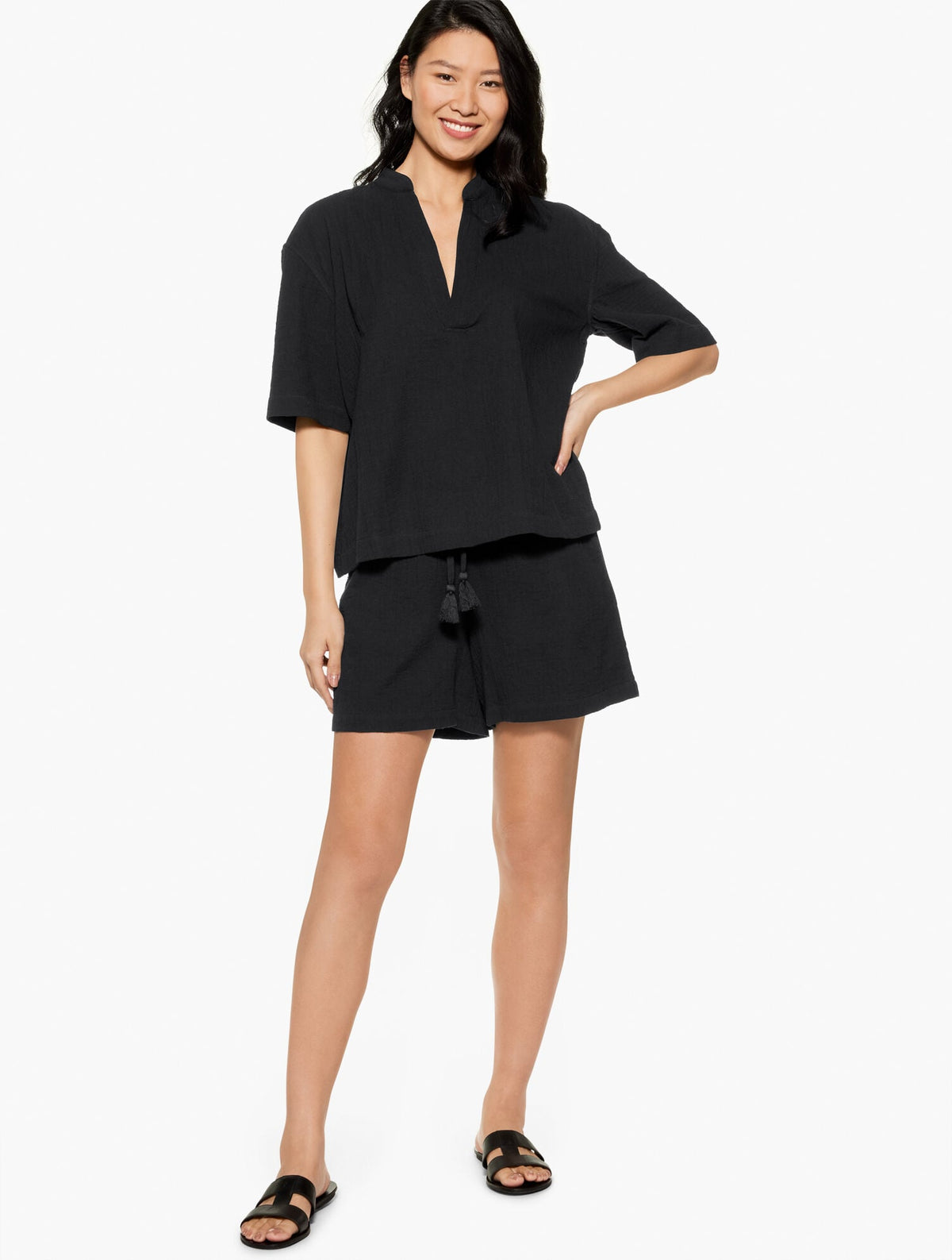Talbots AQUA CLUB GAUZE POPOVER SHIRT COVER-UP