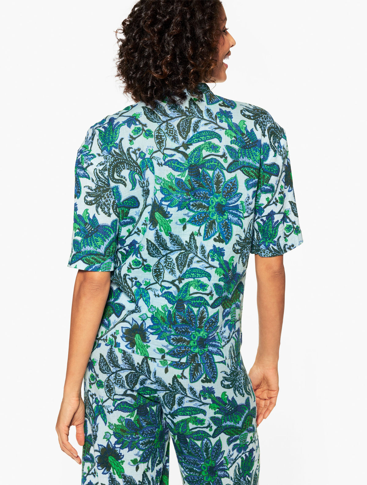 Talbots AQUA CLUB GAUZE POPOVER SHIRT COVER-UP - BALI BLOOMS