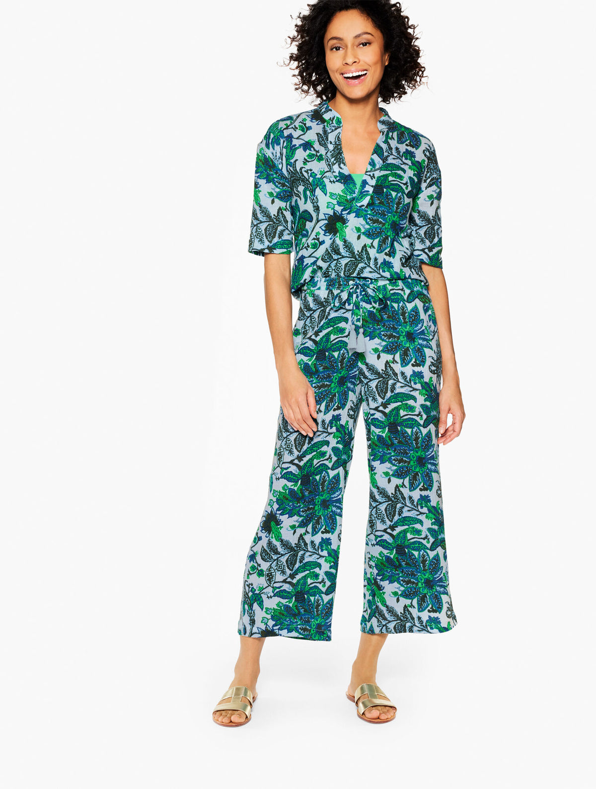 Talbots AQUA CLUB GAUZE POPOVER SHIRT COVER-UP - BALI BLOOMS