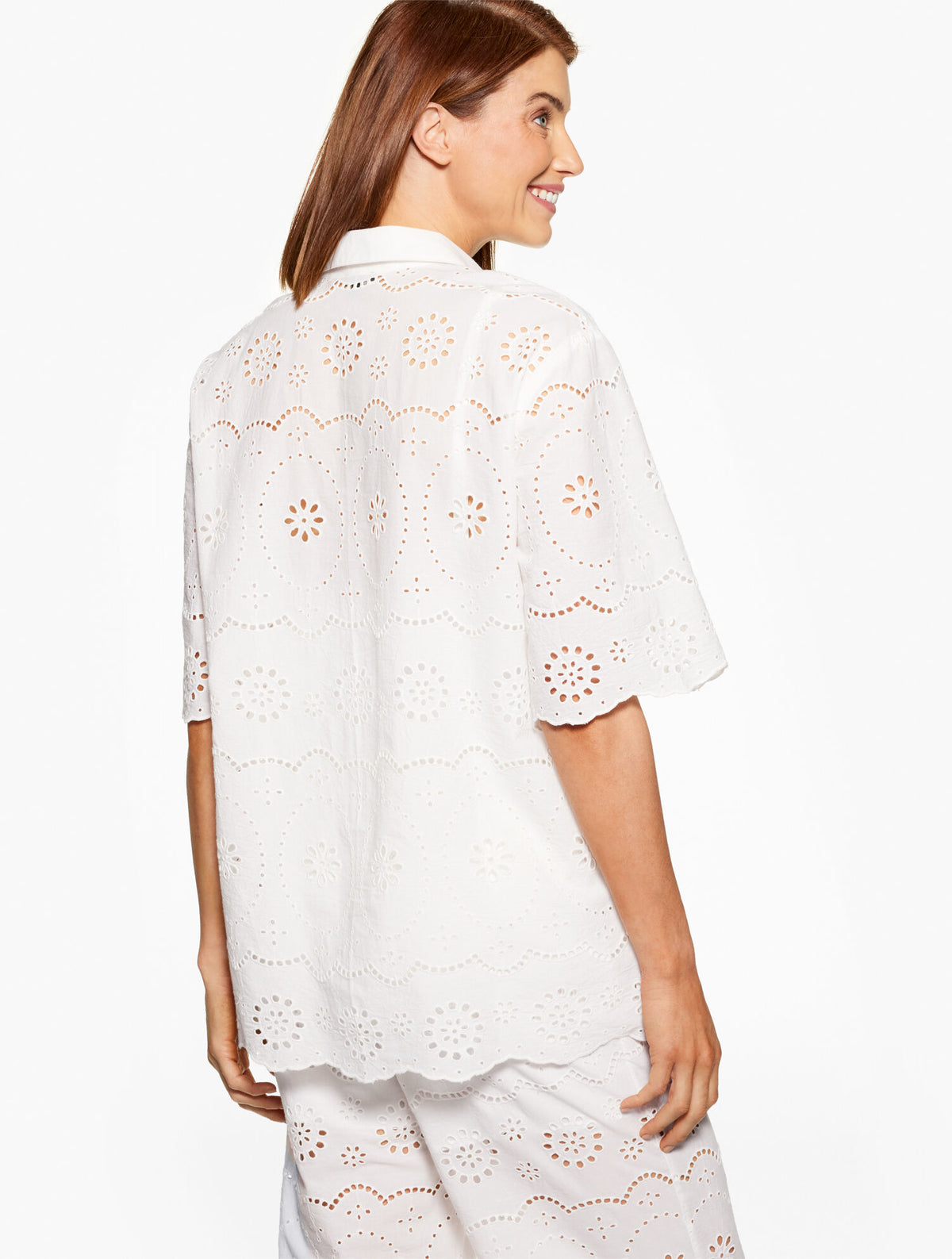 Talbots AQUA CLUB EYELET POPOVER SHIRT COVER-UP