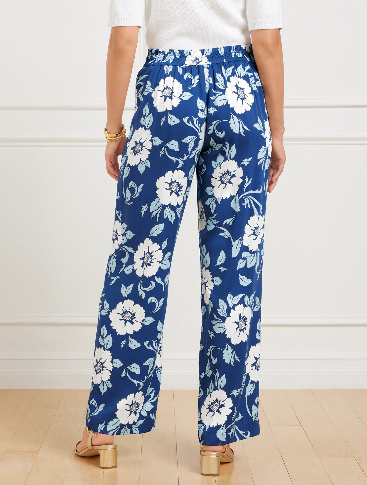Talbots WIDE LEG PULL-ON PANTS - DELIGHTFUL FLOWERS