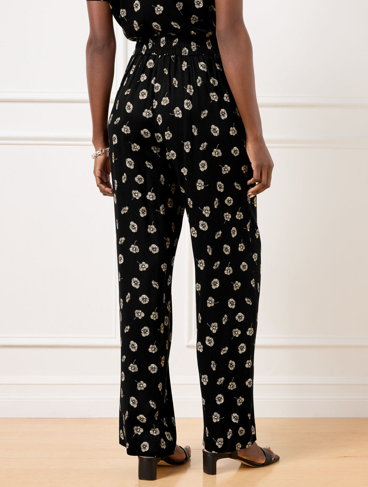 Talbots WIDE LEG PULL-ON PANTS - DECO FLOWERS