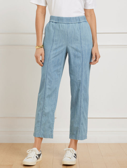 Talbots SLIM CROP PANTS - CHAMBRAY