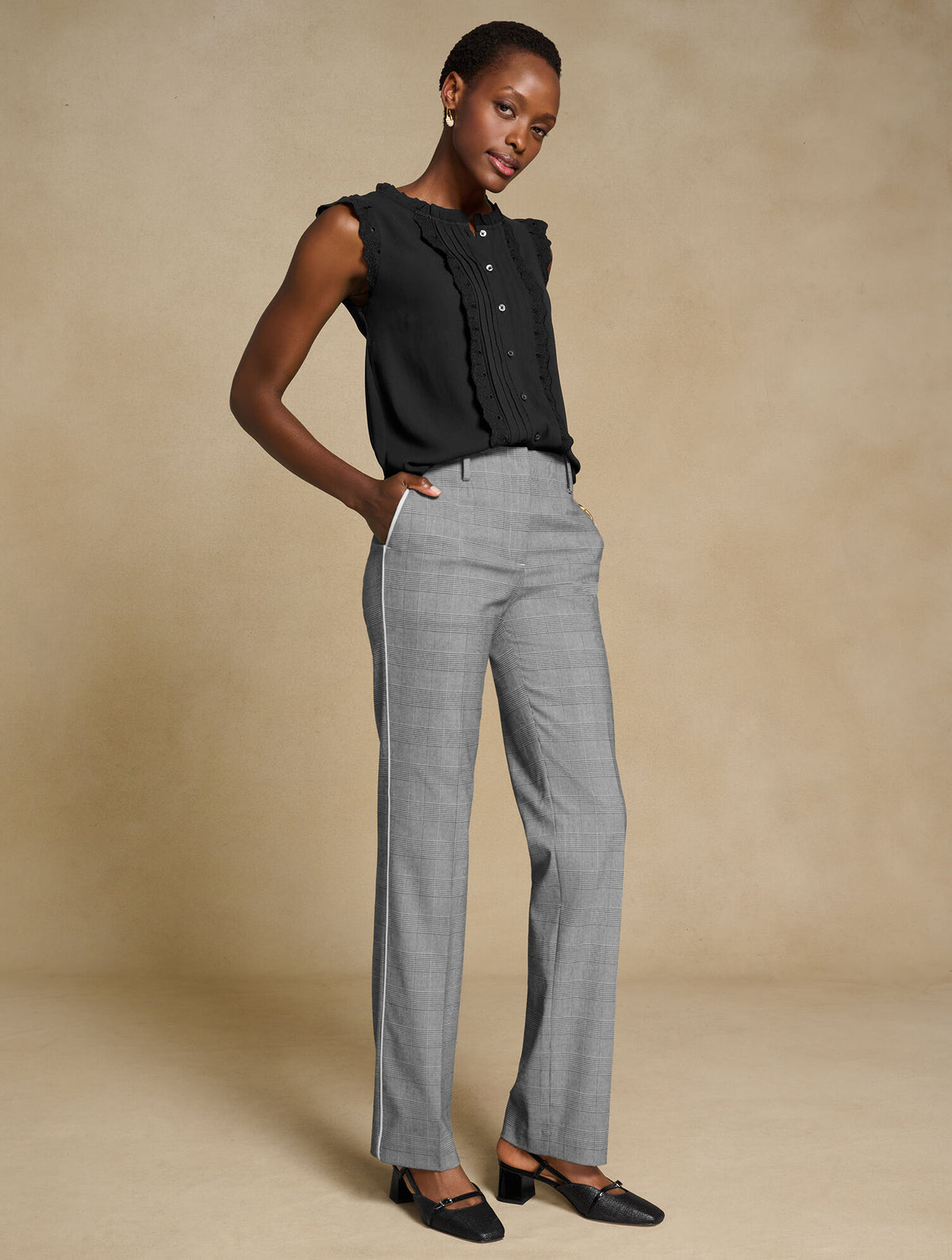 Talbots TALBOTS SOUTHAMPTON STRAIGHT LEG PANTS - LUCETTA GLEN PLAID