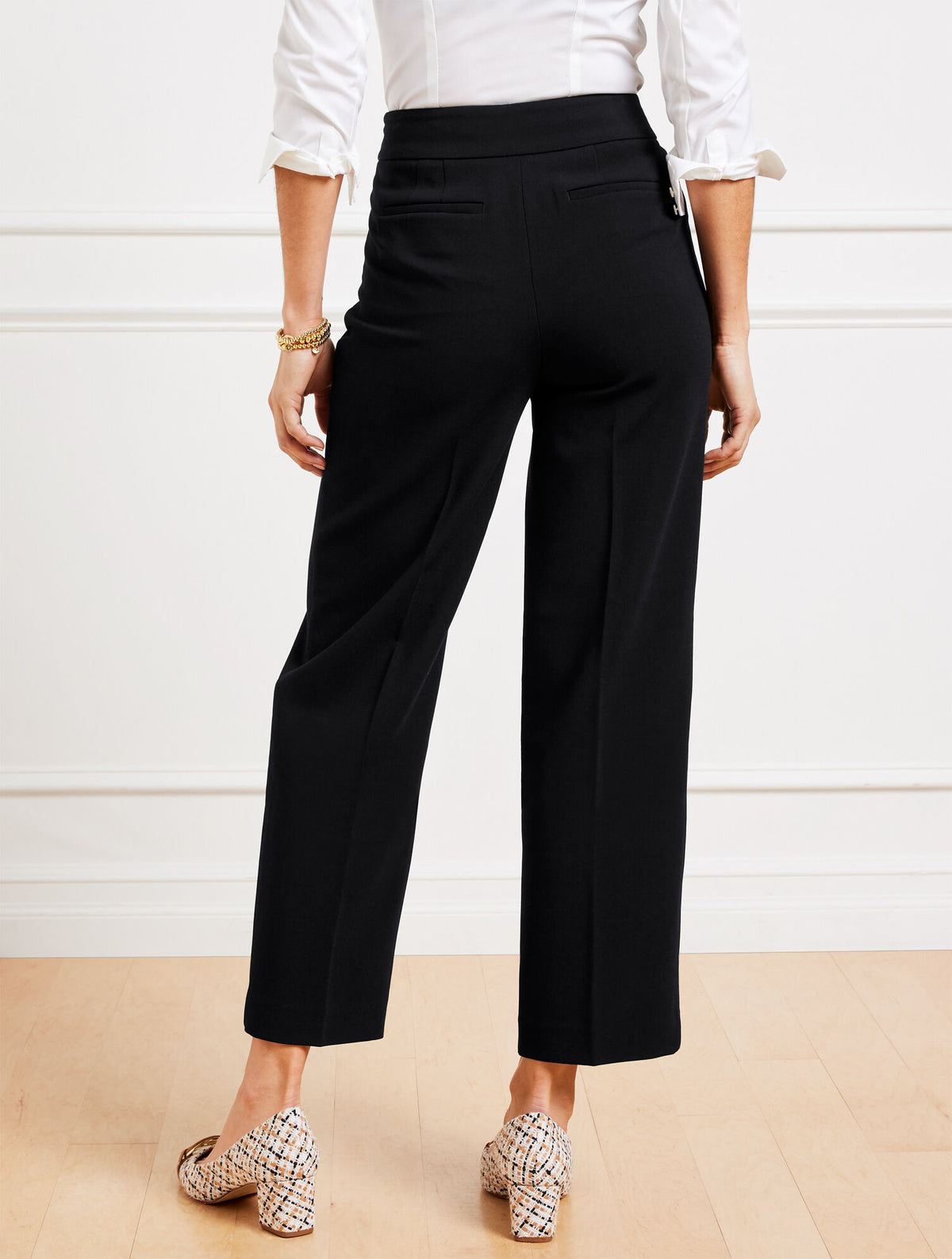 Talbots TAILORED STRETCH SLIM WIDE ANKLE PANTS