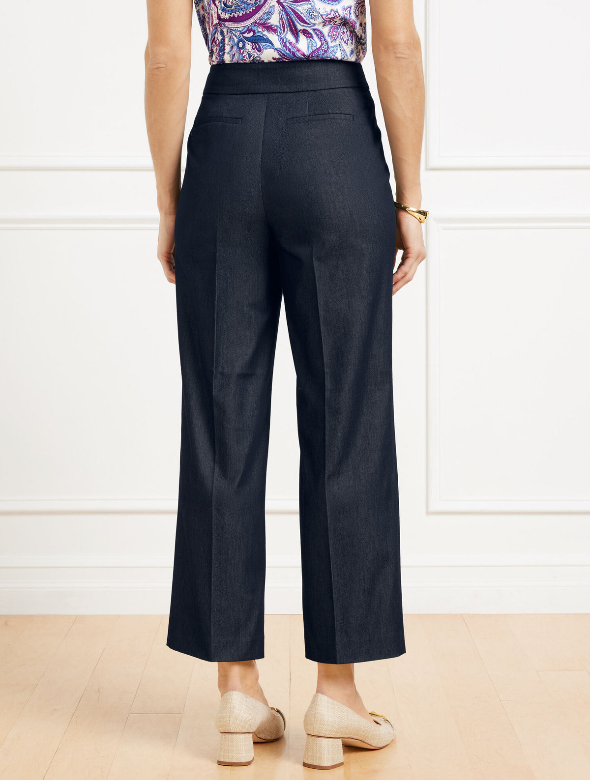 Talbots REFINED DENIM SLIM WIDE ANKLE PANTS
