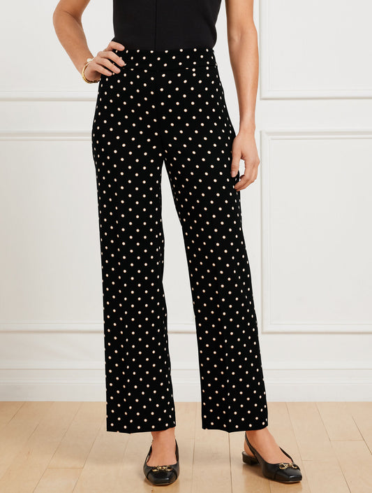 Talbots SLIM WIDE ANKLE PANTS - DAISY DOT