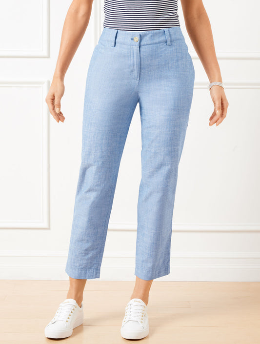 Talbots PERFECT CROPS - NEWPORT CHAMBRAY - CURVY FIT