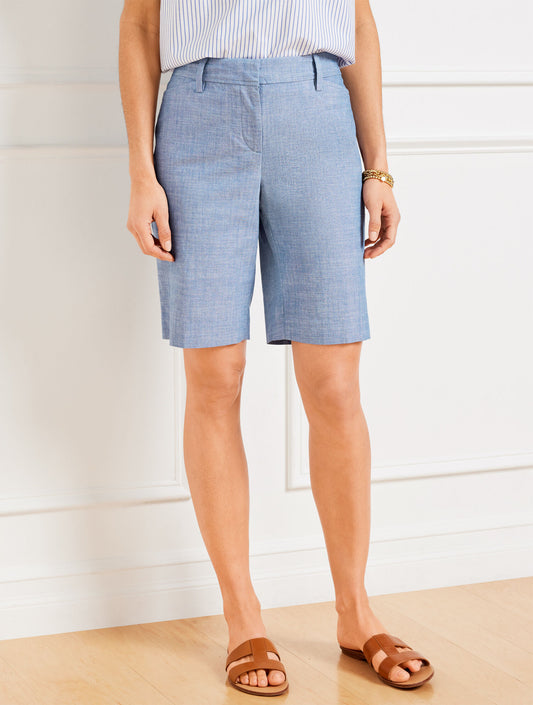Talbots PERFECT SHORTS - NEWPORT CHAMBRAY - 9”