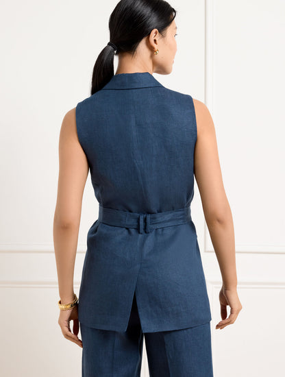 Talbots TIE WAIST LINEN VEST