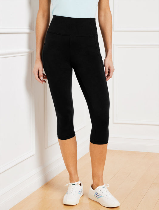 Talbots PERFORMANCE INTERLOCK HIGH WAIST CROP LEGGINGS