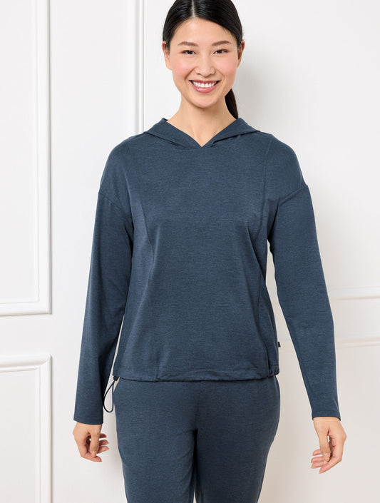 Talbots BUTTERY SOFT EASY KNIT BUNGEE HEM HOODIE