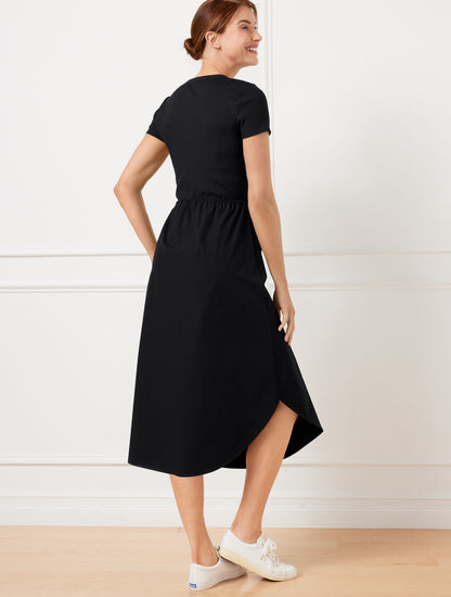 Talbots MIXED MEDIA SHORT SLEEVE DRESS
