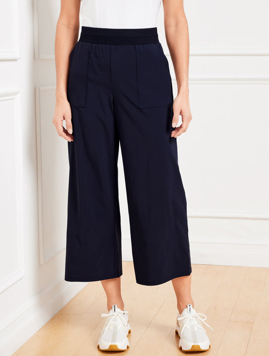 Talbots LIGHTWEIGHT WOVEN STRETCH WIDE LEG ANKLE PANTS
