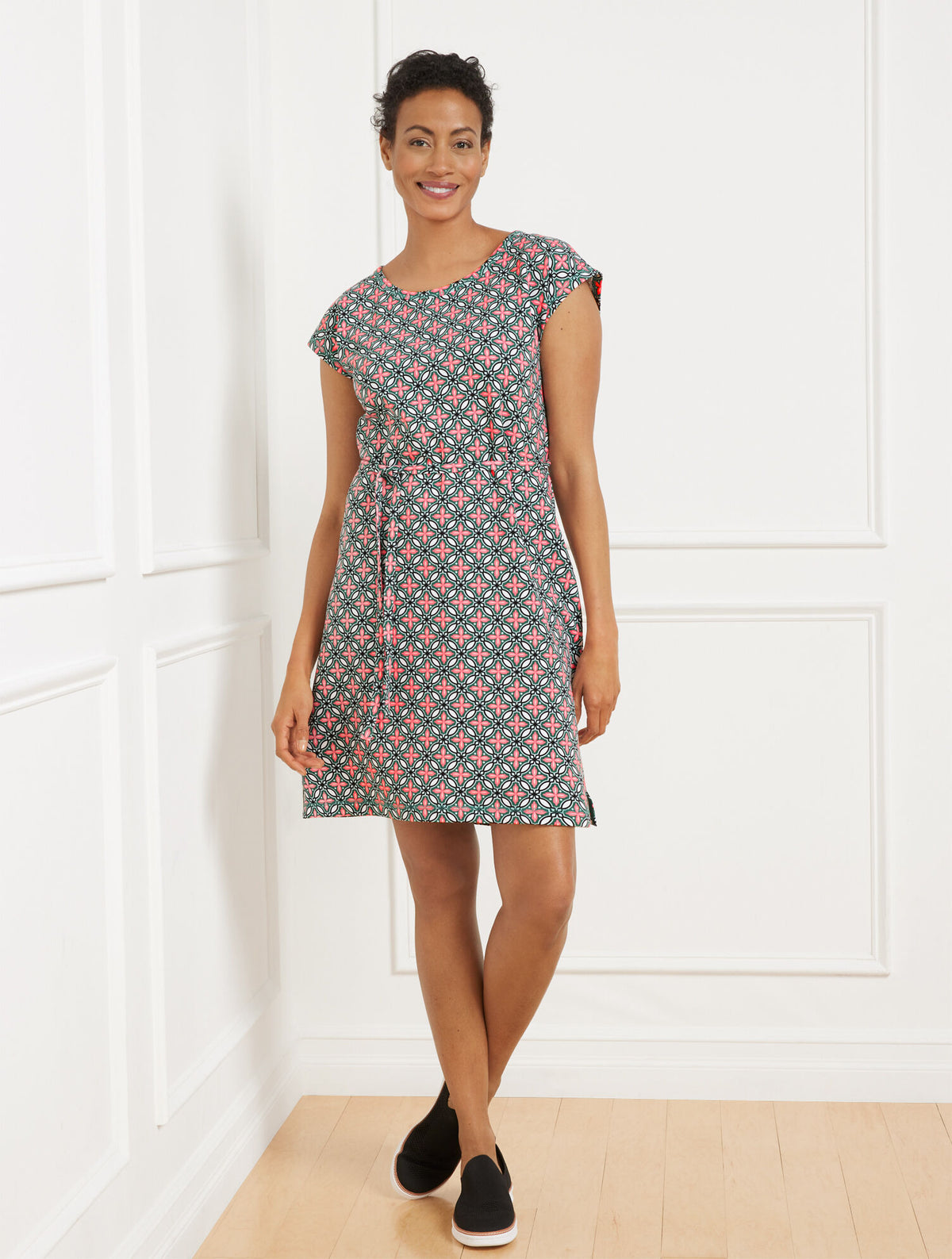 Talbots MODAL FRENCH TERRY T-SHIRT DRESS - HIGH TIDE TILE