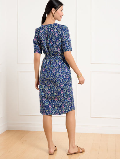 Talbots MODERN POPLIN SHIRTDRESS - SCALLOPED FLORAL