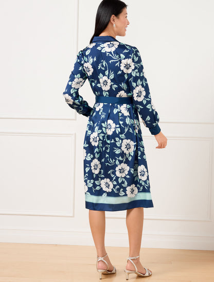 Talbots TIE WAIST SHIRTDRESS - DELIGHTFUL FLORAL
