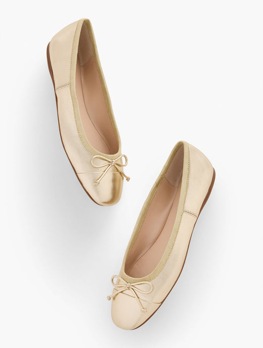Talbots BLAINE METALLIC NAPPA BALLET FLATS