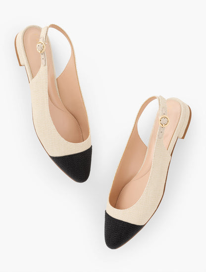 Talbots EDISON WOVEN STRAW SLINGBACK FLATS