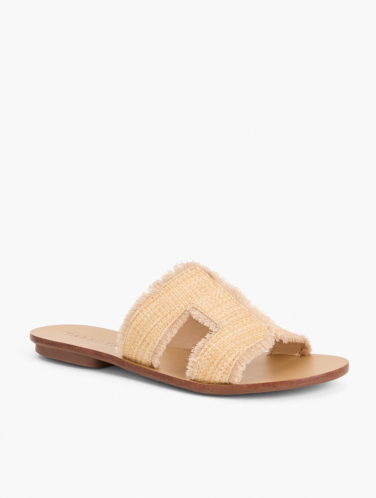 Talbots HANNAH FRAYED RAFFIA SLIDES