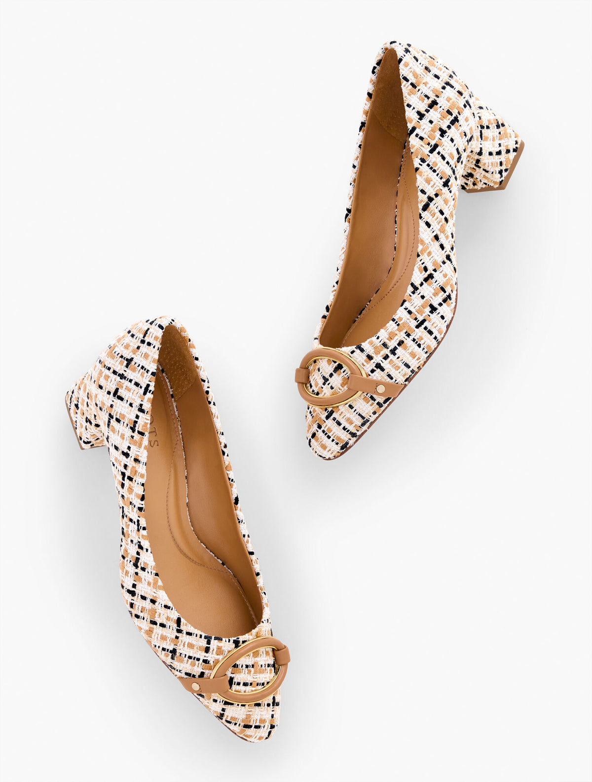 Talbots KAYLA BUCKLE BLOCK HEEL PUMPS - LOVELY TWEED