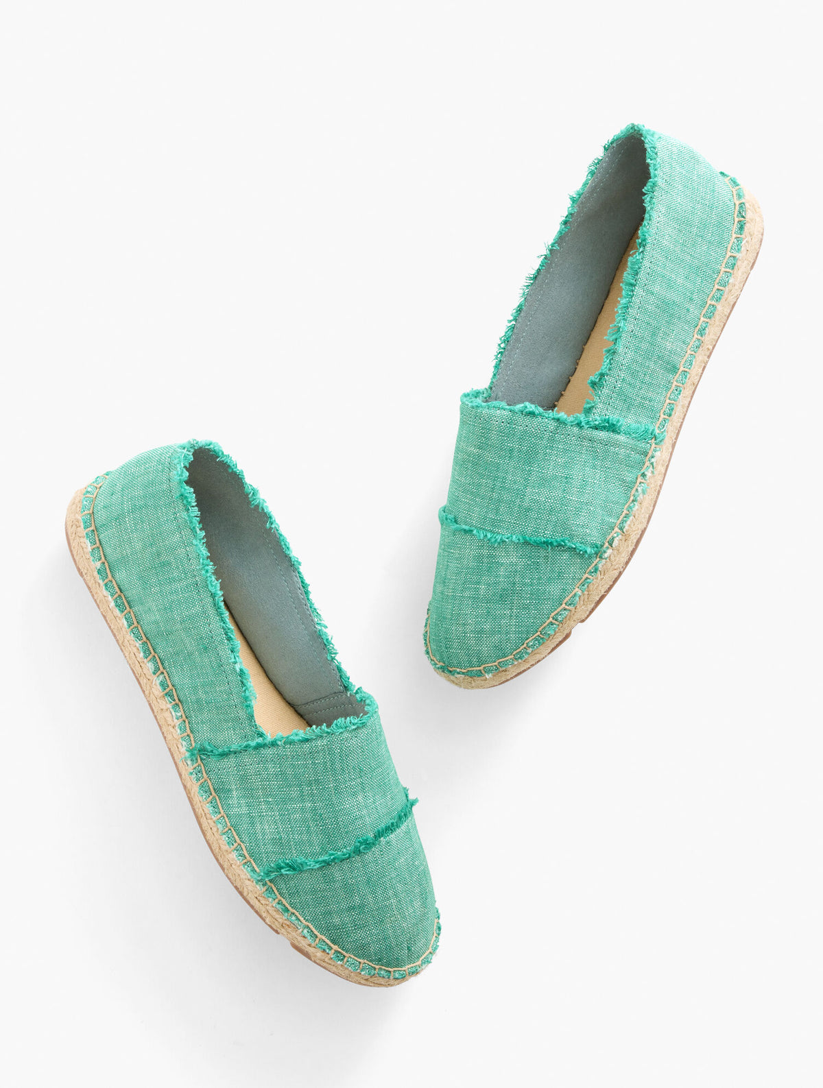 Talbots IZZY FRAYED WASHED LINEN ESPADRILLE FLATS