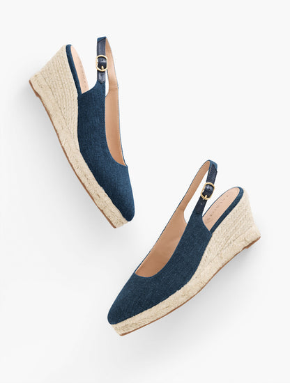 Talbots VIVI DENIM SLINGBACK ESPADRILLE WEDGES
