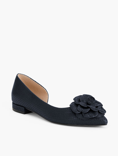 Talbots SCARLET FLOWER EMBOSSED FLATS