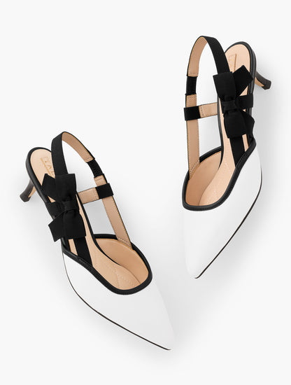 Talbots SYLVIE BOW SLINGBACK NAPPA PUMPS