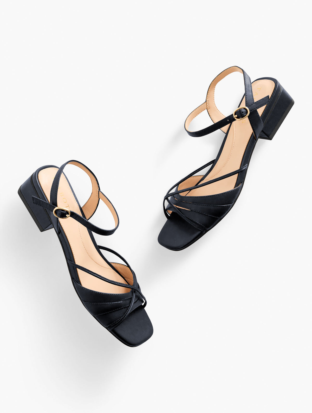 Talbots VIV STRAPPY NAPPA BLOCK HEEL SANDALS