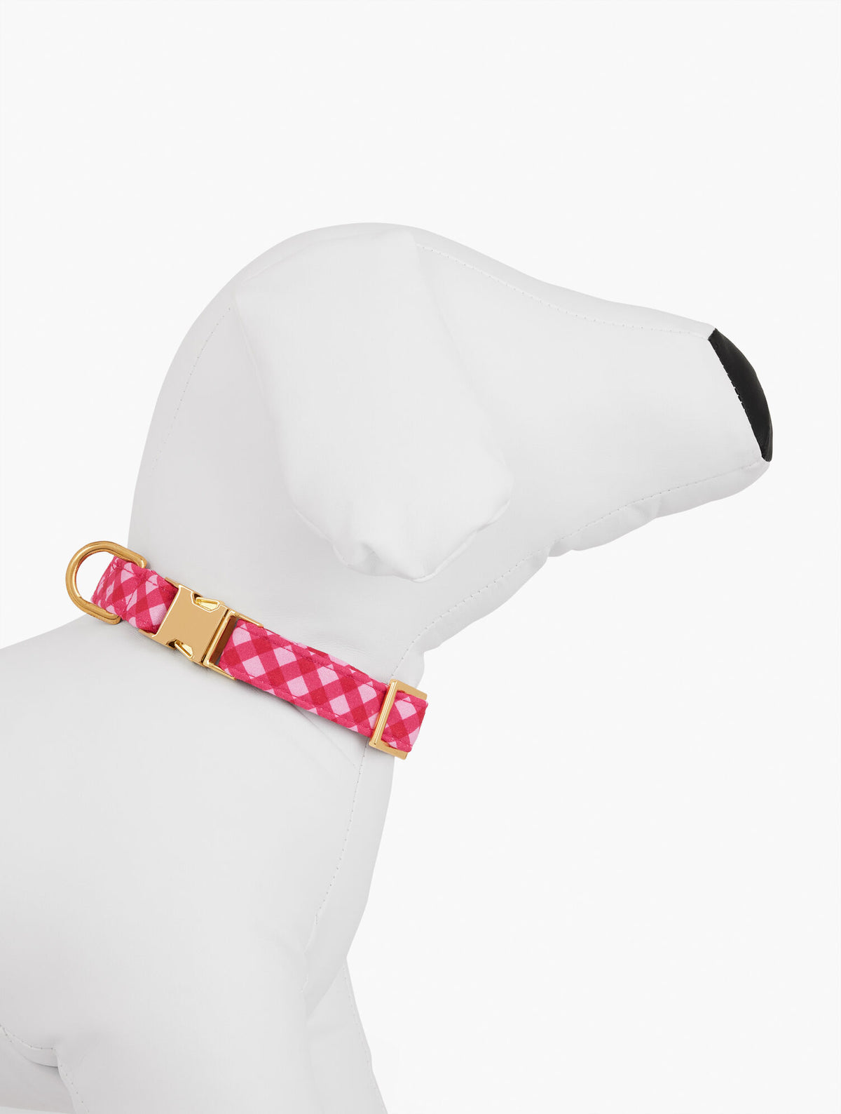 Talbots THE FOGGY DOG RASPBERRY PLAID DOG COLLAR