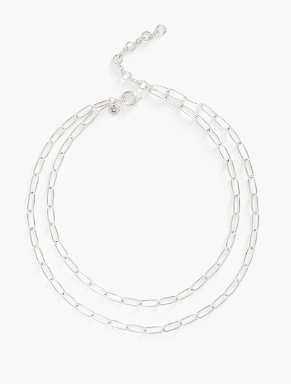 Talbots LAYERED PAPERCLIP LINK NECKLACE