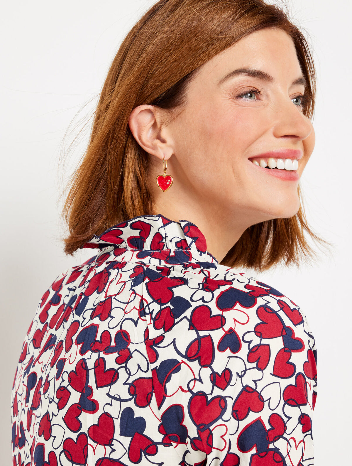 Talbots BUTTON FRONT TOP - ENTWINED HEARTS