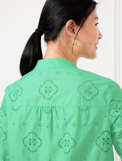 Talbots FLORAL EMBROIDERED TOP