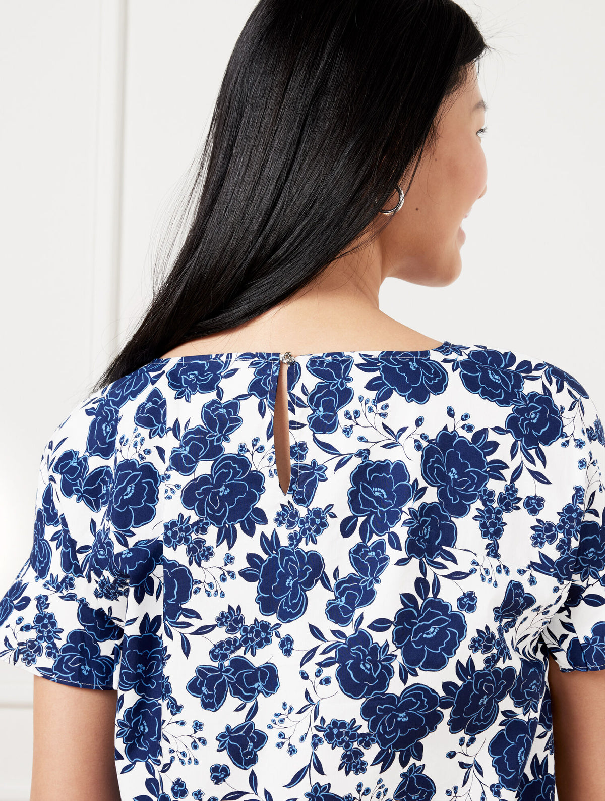 Talbots TIE FRONT TOP - BLUSHING ROSES