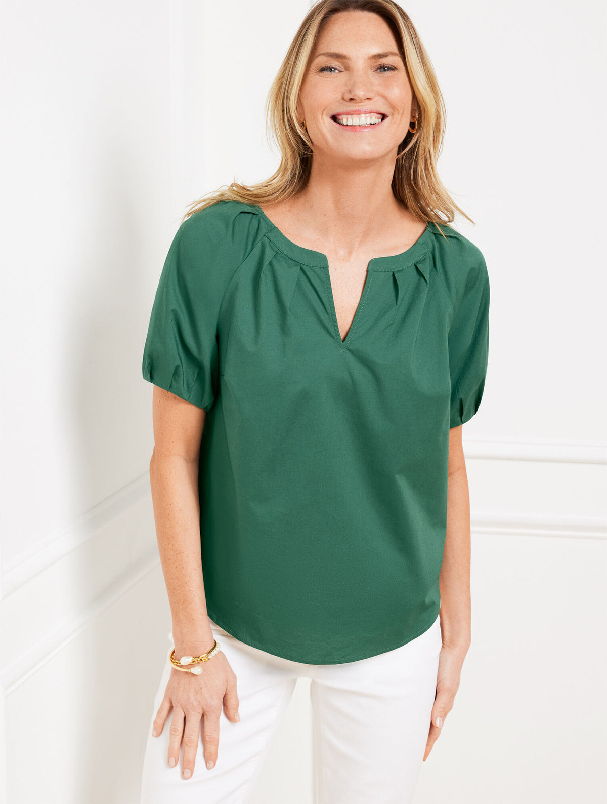 Talbots SHORT SLEEVE POPLIN TOP