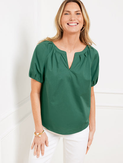 Talbots SHORT SLEEVE POPLIN TOP