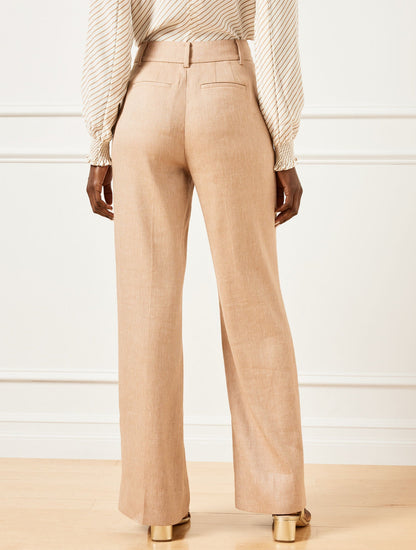 Talbots WIDE LEG TEXTURED STRETCH LINEN PANTS