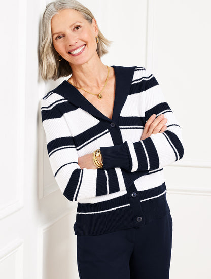 Talbots SAILOR COLLAR CARDIGAN - STRIPE