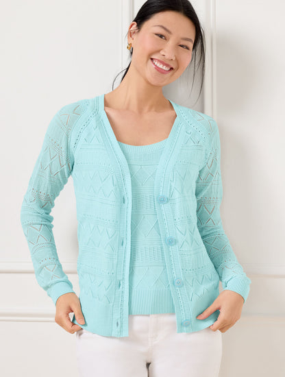 Talbots LACE POINTELLE CARDIGAN