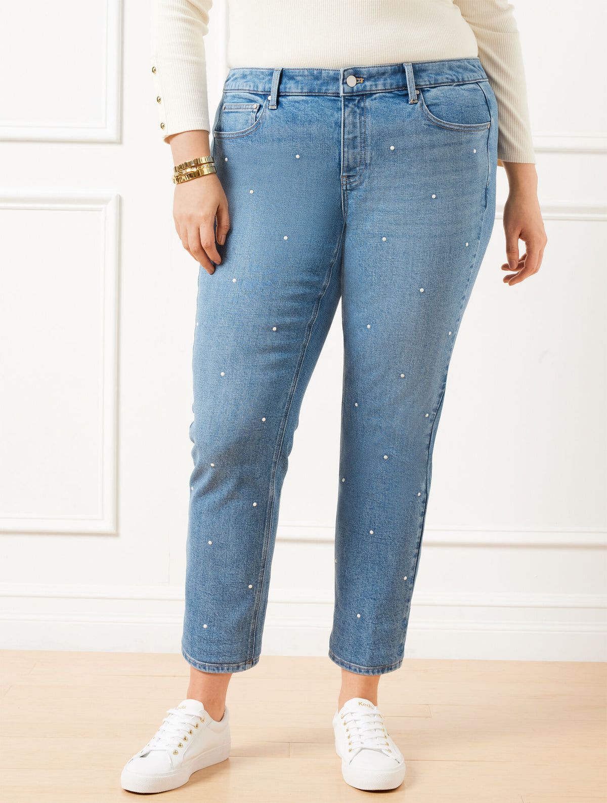 Talbots PEARL SLIM STRAIGHT ANKLE JEANS - OPAL WASH