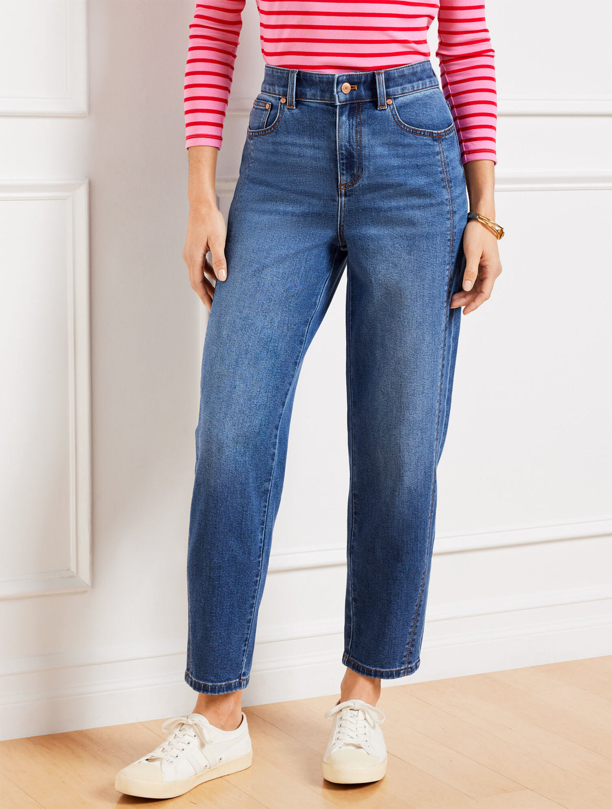 Talbots RELAXED TAPERED BARREL LEG JEANS - QUINN WASH