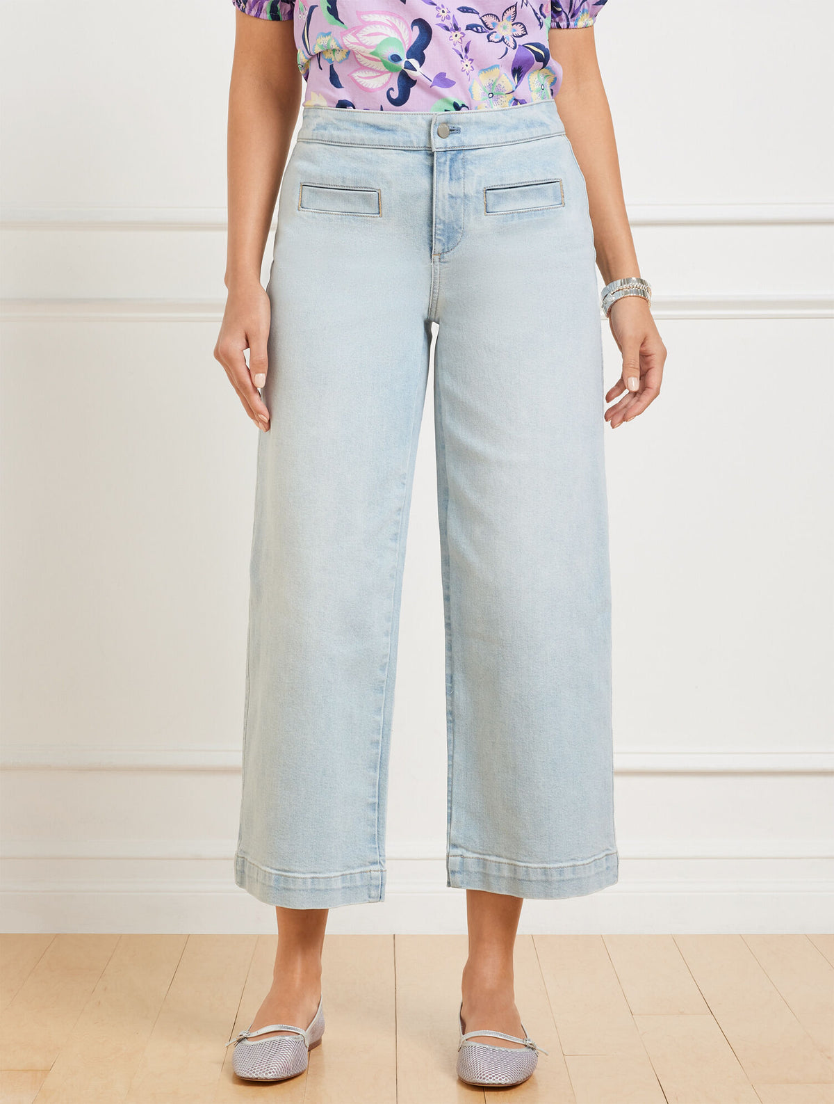 Talbots WIDE CROP JEANS - RHODES WASH
