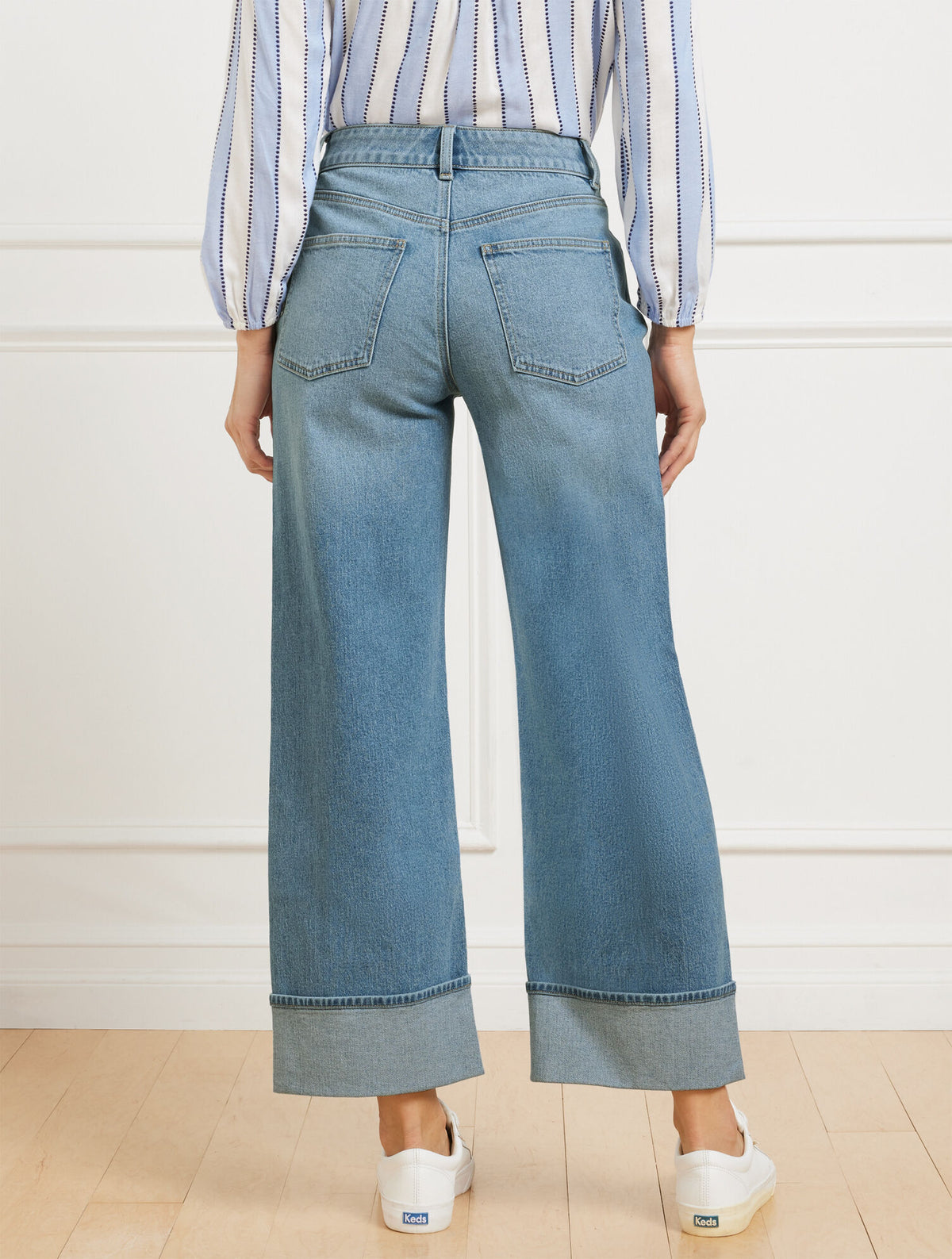 Talbots STRAIGHT ANKLE CUFF JEANS - MCCARREN WASH