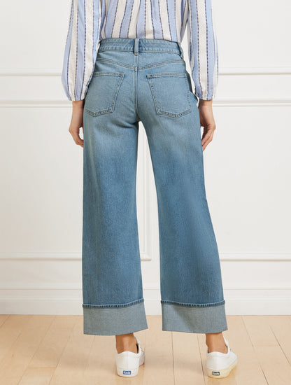 Talbots STRAIGHT ANKLE CUFF JEANS - MCCARREN WASH