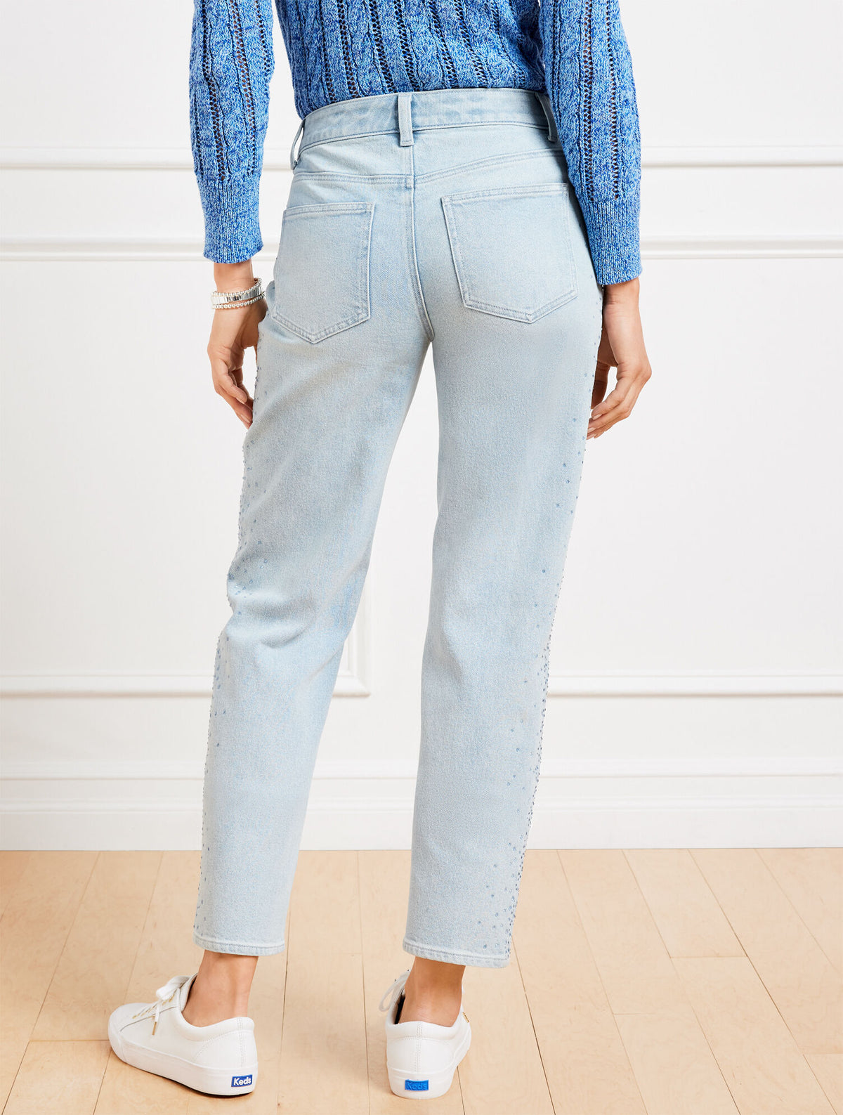 Talbots RHINESTONE STOVEPIPE STRAIGHT LEG JEANS - WINDSOR WASH
